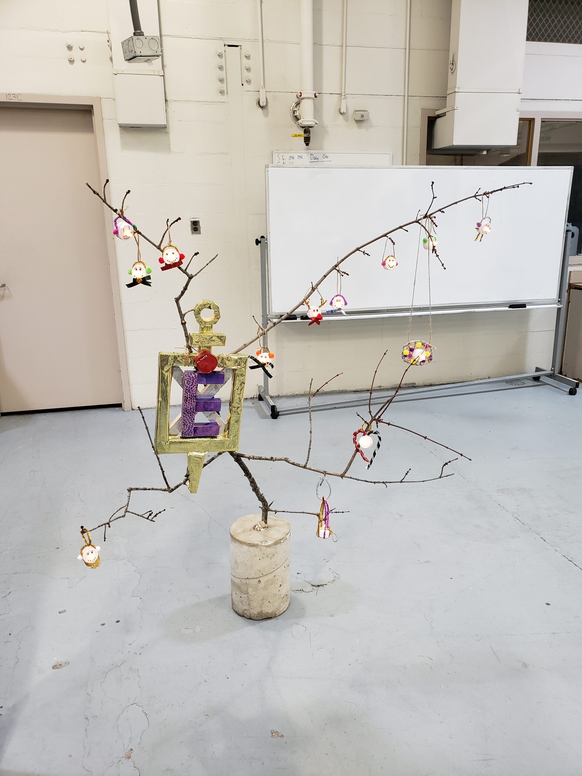 A branch with ornaments