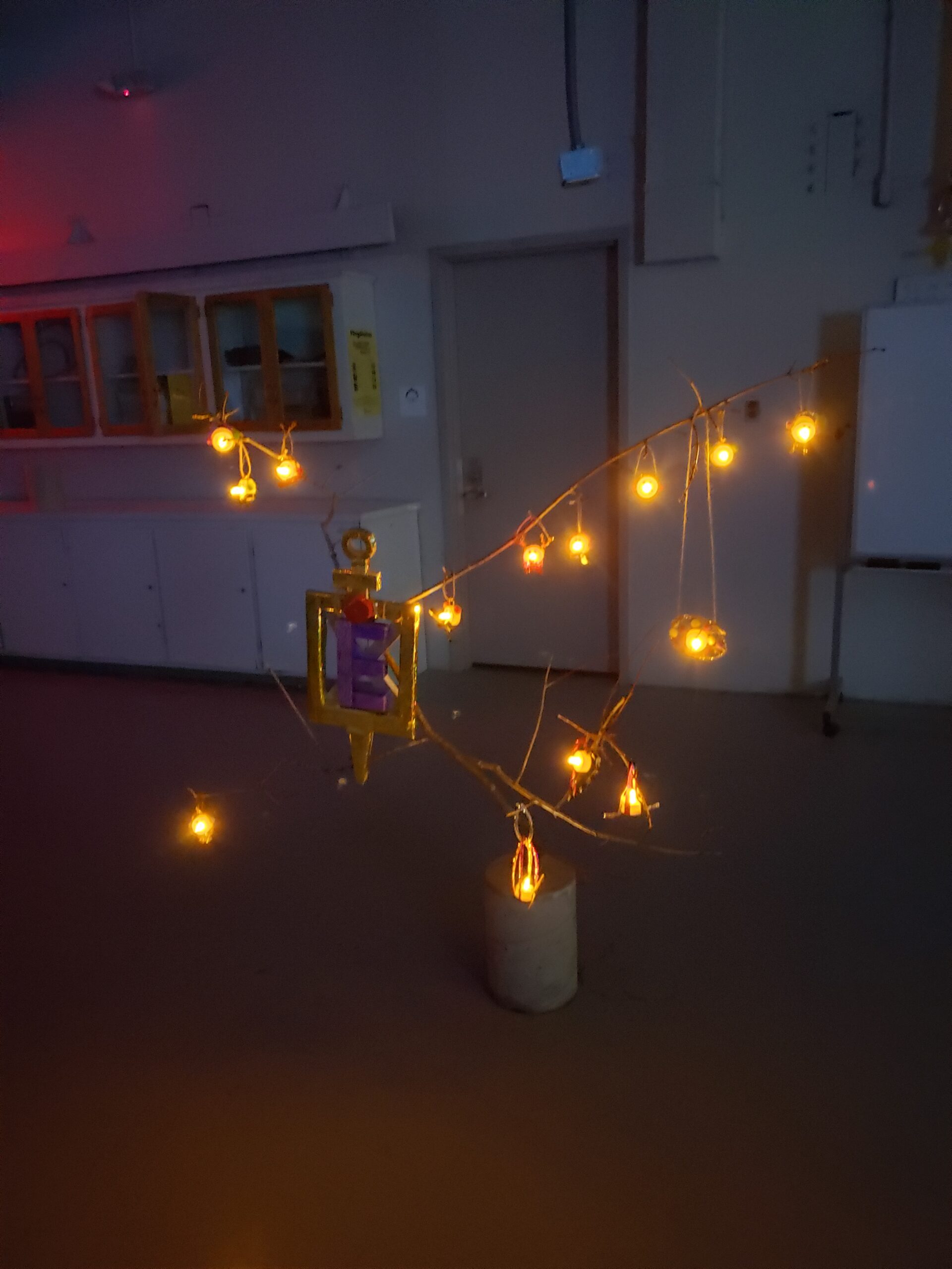 A branch with ornaments