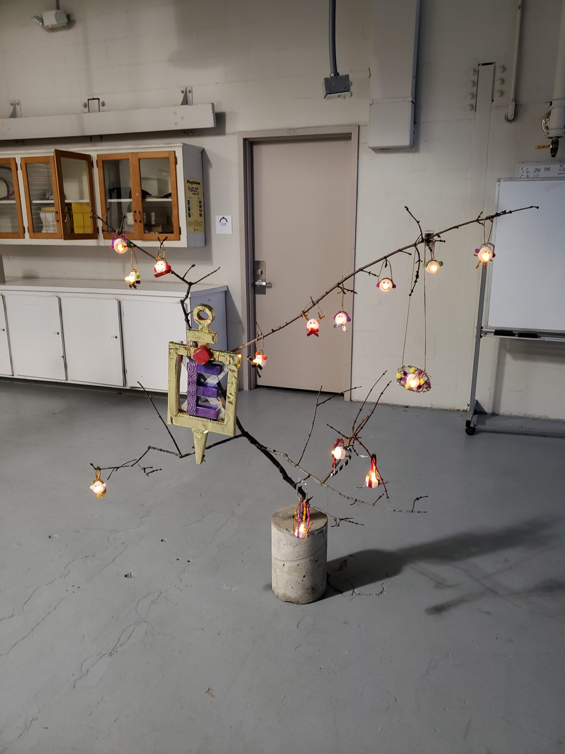 A branch with ornaments